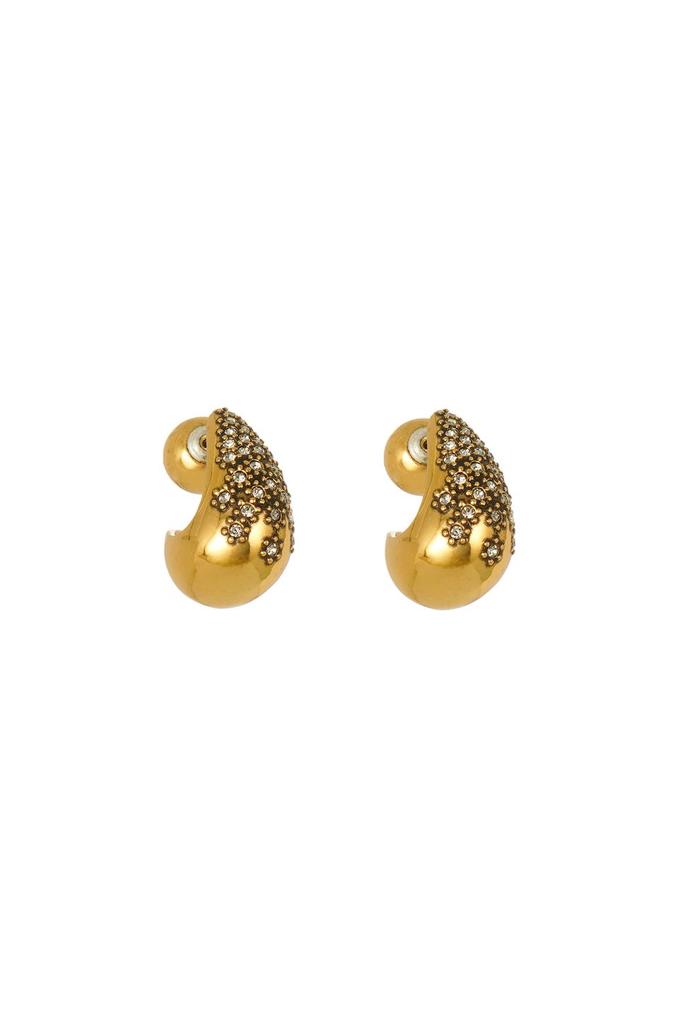 Brinco Front Back Stud Paradoxo Ouro Vintage