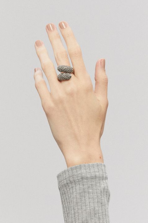 Anel Strass Fascínio Prata Boho