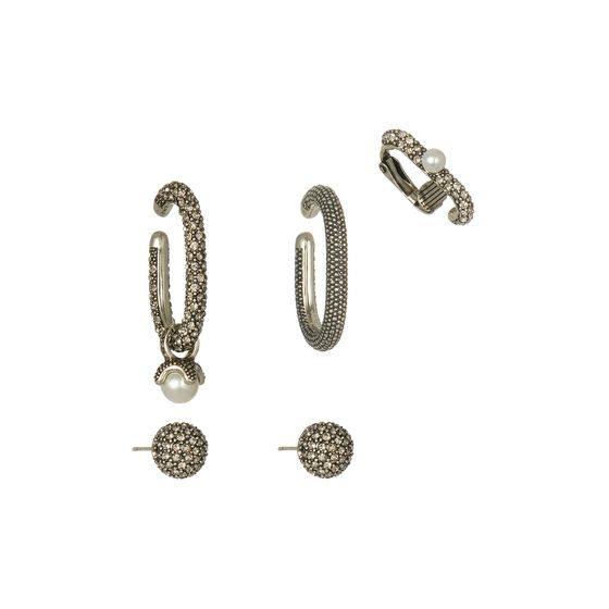 Kit-de-Brincos-Cuff-Fascinio-Prata-Boho