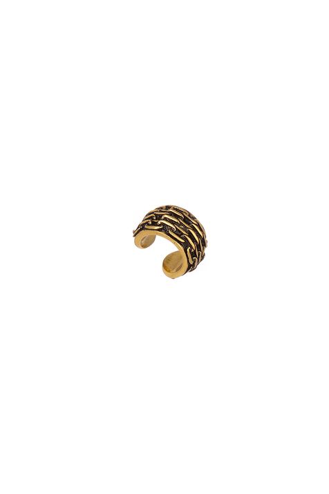 Piercing Cuff Textura Presence Ouro Vintage