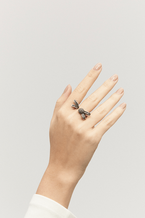 Anel Laço Mini Romance Prata Boho
