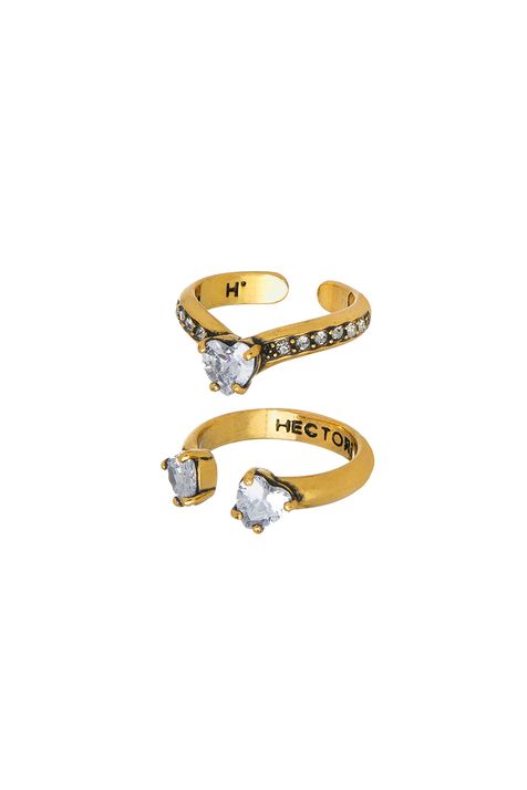 Kit de Anéis Romance Ouro Vintage