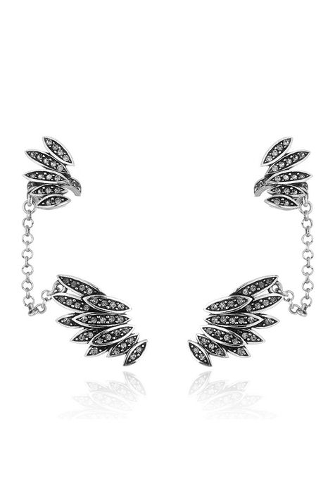 Brinco Cuff Love Wings Prata Boho