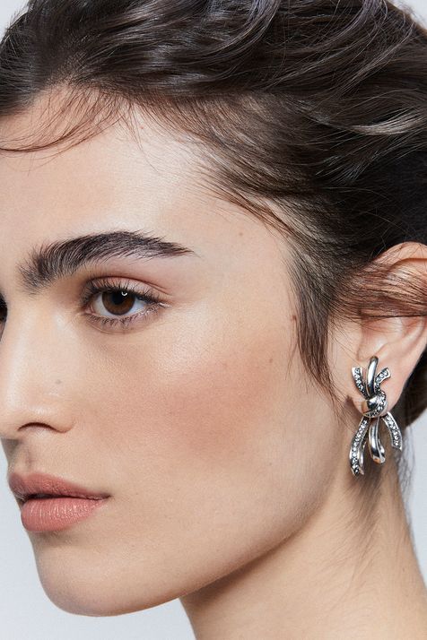 Brinco Laço Prata Boho