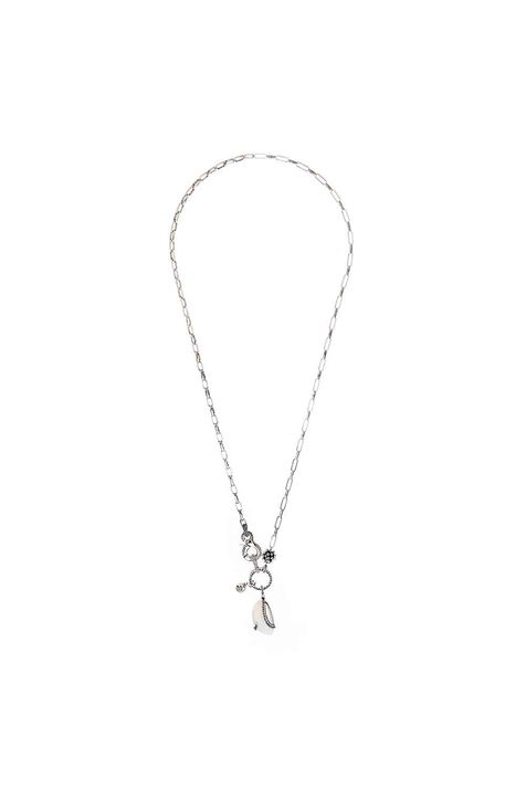 Colar Penca Madrepérolas Mare Prata Boho