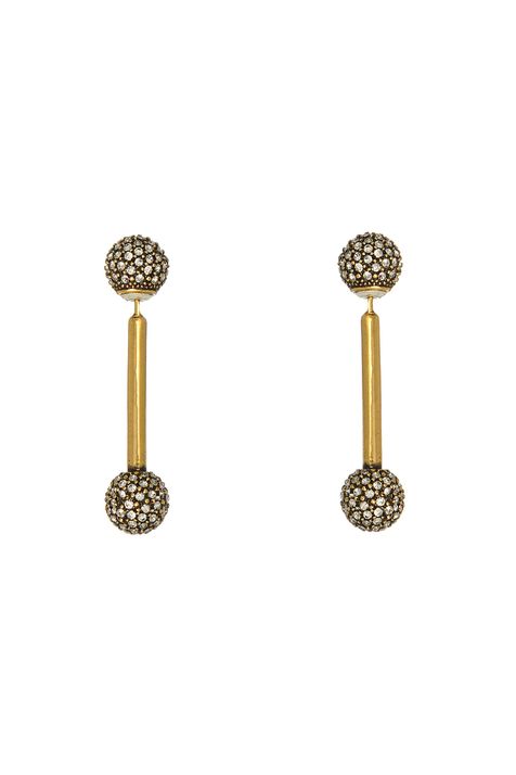 Brinco Front Back Piercing Paradoxo Ouro Vint