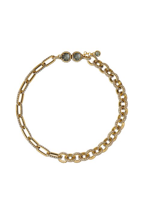 Colar Grumê Maxi Strass Classics Ouro Vintage Tu