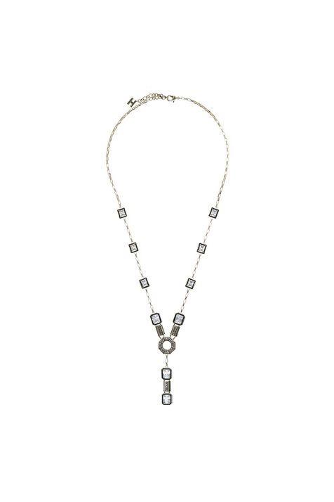 Colar Tie Pingente Labirinto Prata Boho