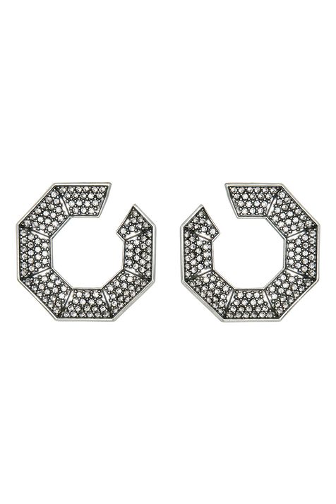 Brinco Argola Frontal Labirinto Prata Boho
