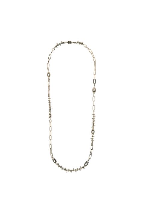 Colar Longo Sementes Prata Boho