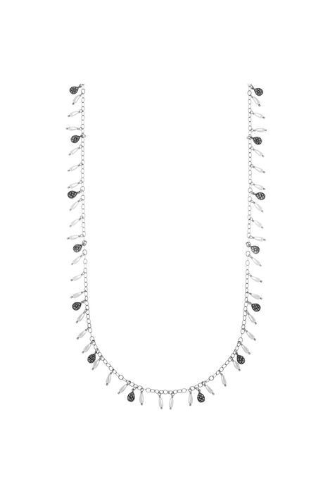 Colar Gotas Pérola Connect Prata Boho