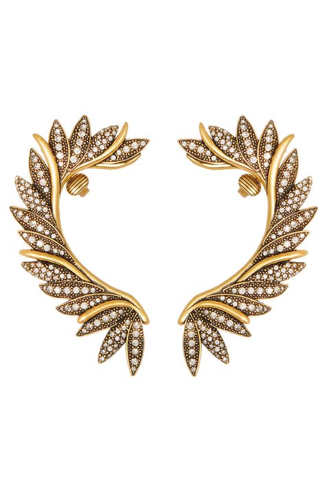 Brinco Earcuff Maxi Folhagens Ouro Vintage TU