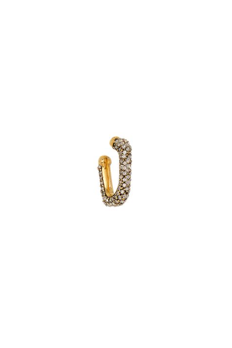 Brinco Cuff Hoop Mini Strass Alb#002 Ouro Vintage TU