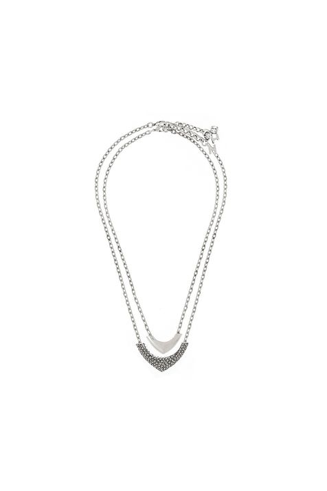 Colar Duo Bold Strass Singular Prata Boho TU