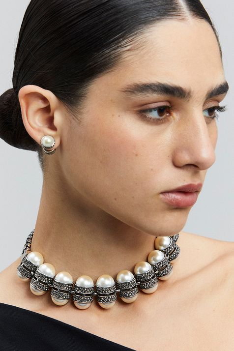 Choker Pérolas Alma Prata Boho - TU