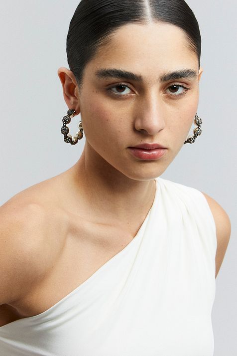 Brinco Argola Pérolas Alma Ouro Vintage - TU