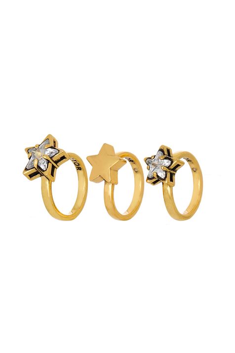 Kit de Anéis Estrela Estelar Ouro Vintage - P