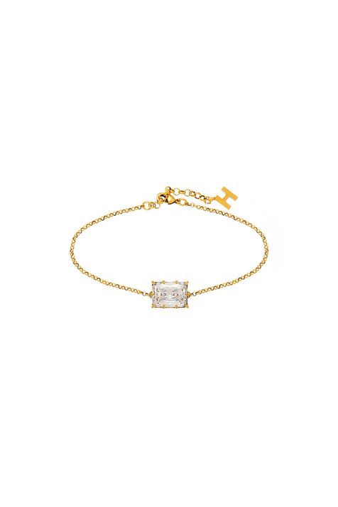 Pulseira Solitário Baguete Classics Ouro Vintage - TU