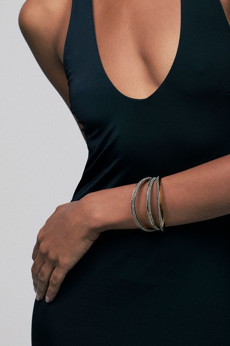 Bracelete Conceito Strass Sirius Ouro Vintage - P