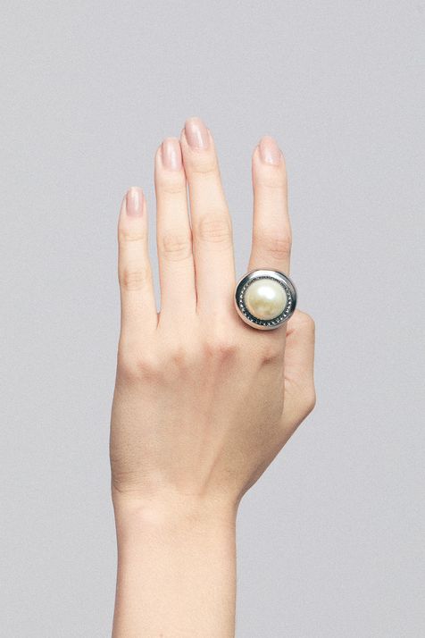 Anel Maxi Pérola Sirius Prata Boho - P