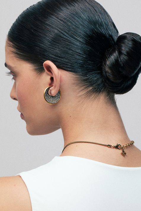 Brinco Ear Cuff Midi Alpha Ouro Vintage - TU