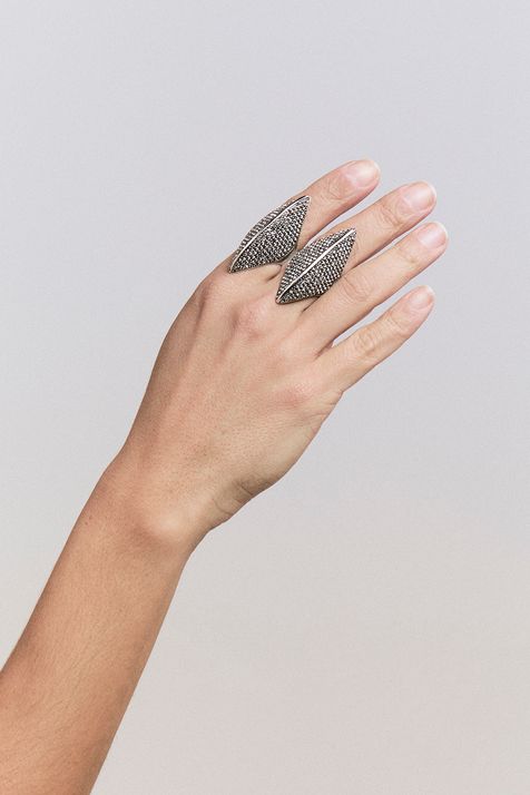 Anel Conceito Vela Prata Boho - M