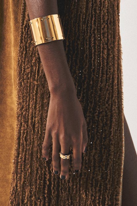 Anel Slim Collab A Herchcovitch Ouro Vintage - P
