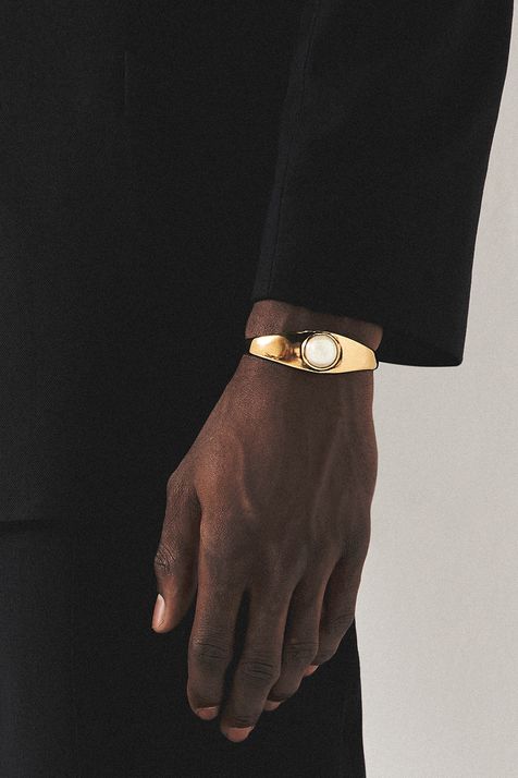 Bracelete Pérola Collab A Herchcovitch Ouro Vintage - TU