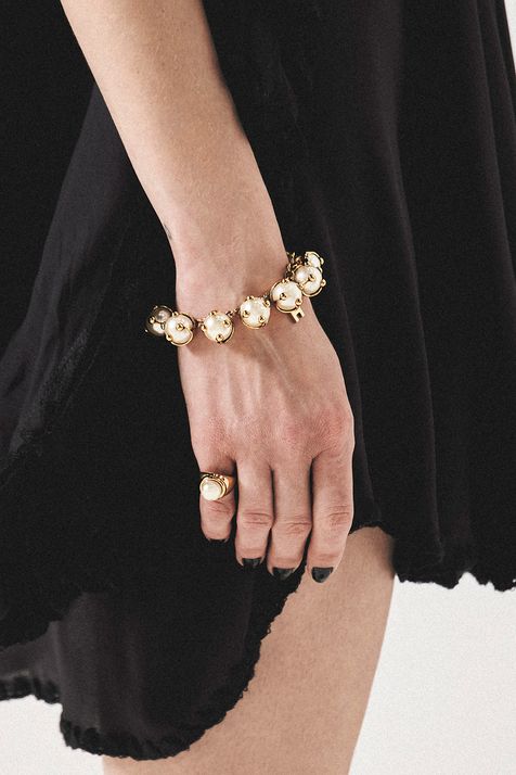 Pulseira Pérolas Collab A Herchcovitch Ouro Vintage - TU