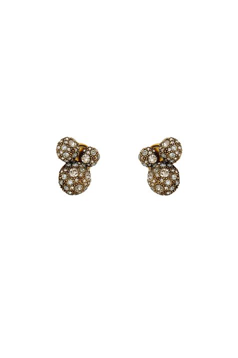 Brinco Esferas Strass Alma Ouro Vintage - TU