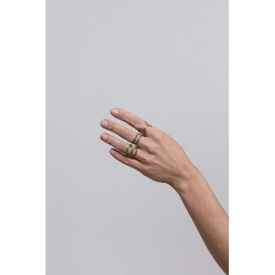 Kit-de-Aneis-Line-Classics-Ouro-Vintage