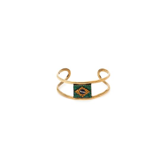 Pulseira-Bandeira-Strass-–-Banho-Ouro-Vintage-com-strass-Topazio-e-Emerald-e-esmalte-Azul-Marinho-–-R--31800