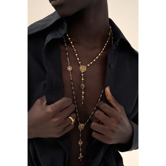 Colar-Terco-Sao-Bento-Onix-Fe-III-Ouro-Vintage