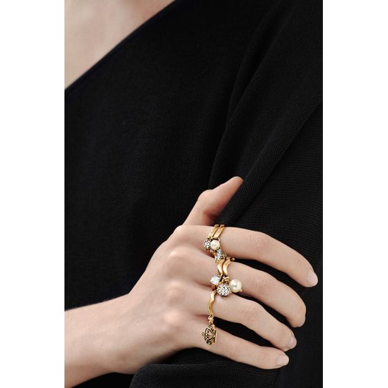 Kit-5-Aneis-Fe-III-Ouro-Vintage