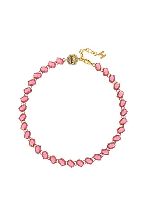 Colar Riviera Oval Pink Colors Exclusive Ouro Vintage - TU