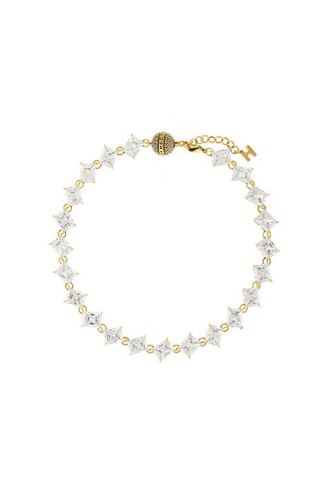 Colar Riviera Zircônia Baguete Exclusive Ouro Vintage - TU