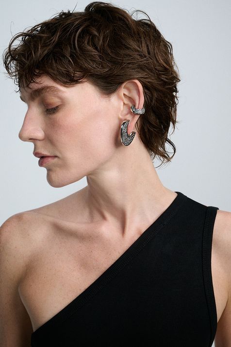 Piercing Cristais Op Art Prata Boho - TU