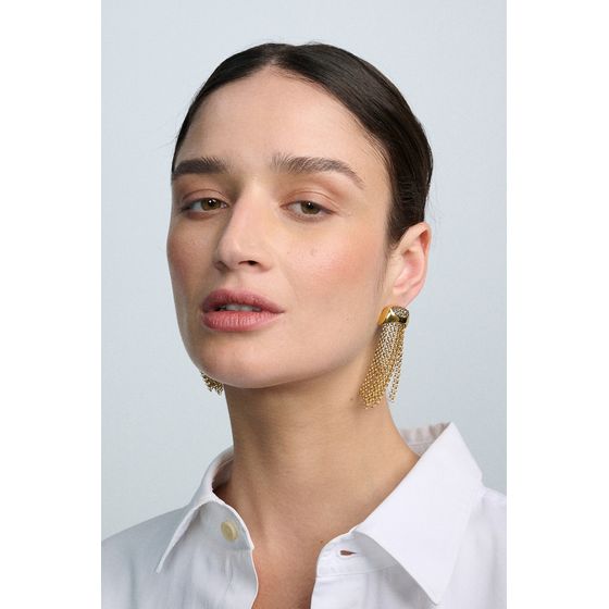 Brinco-Longo-Correntaria-Op-Art-Ouro-Vintage