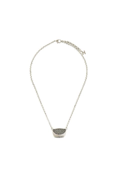 Colar Midi Cristais Op Art Prata Boho - TU