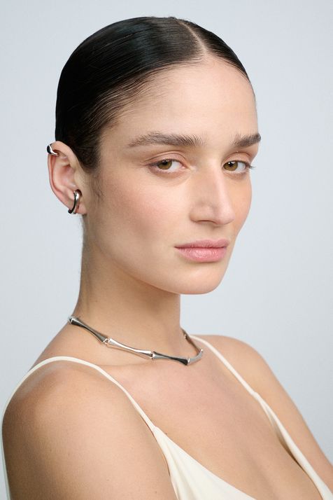 Brinco Ear Cuff Op Art Prata Boho - TU