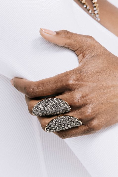 Anel Mel Strass Classics Ouro Vintage - TU