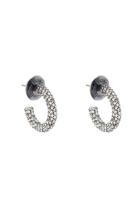 Brinco Argola Strass Hoop Mini Classics Prata Boho - TU
