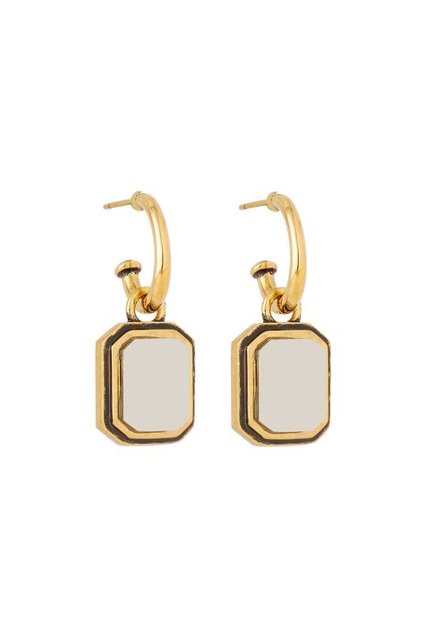 Brinco Mini Argola Ponto Collab Renata Correa Ouro Vintage - TU