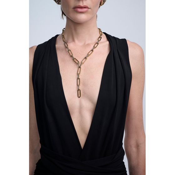 Colar-Tie-Strass-Art-Deco-Ouro-Vintage