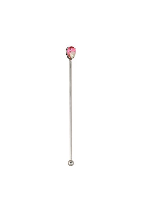 Misturador de Drink Cristal Rosa Claro Prata Boho - TU