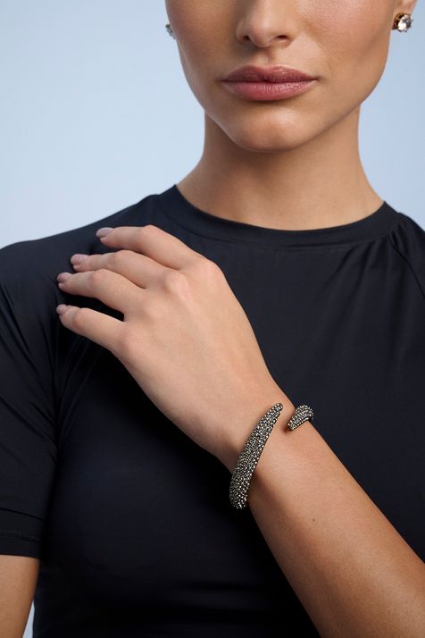 Bracelete Safari Strass Classics Prata Boho - TU