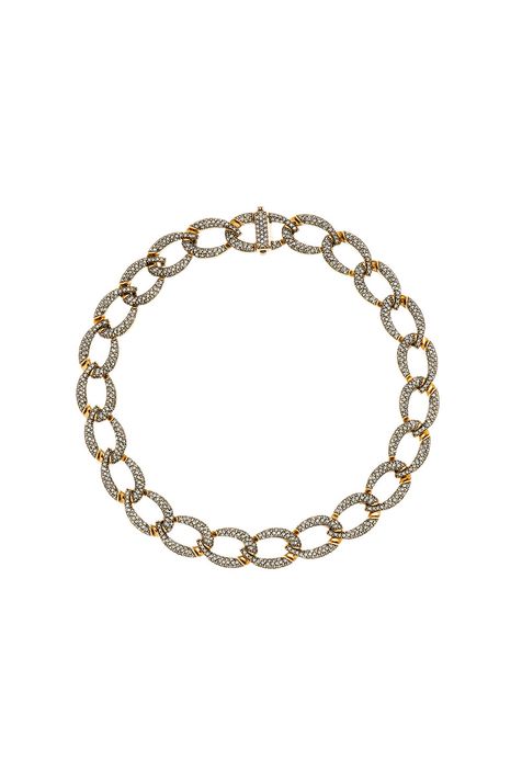 Colar Slim Strass Reencontro Ouro Vintage