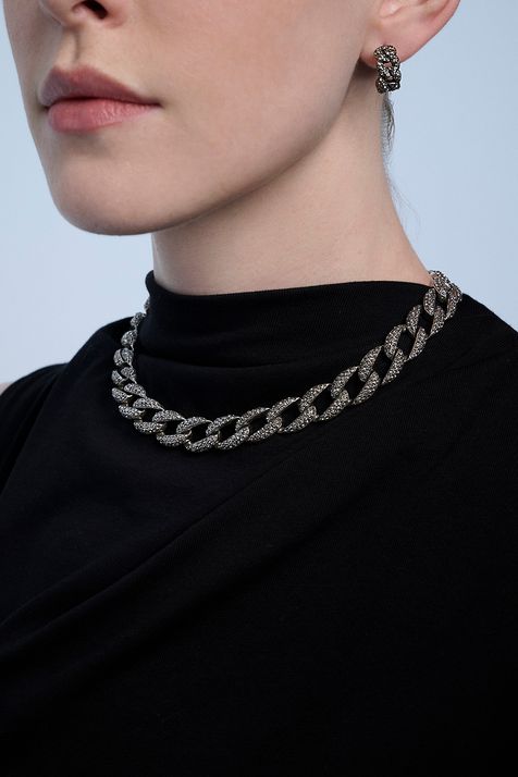 Colar Strass Light Grumê Classics Prata Boho FC H