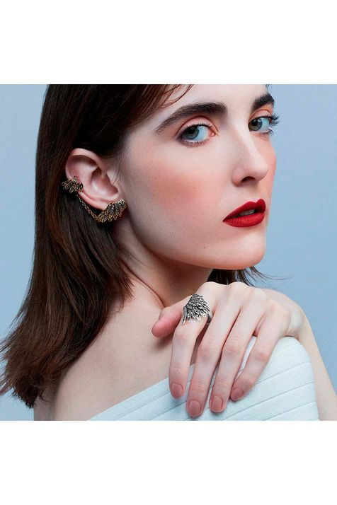 Brinco Cuff Love Wings Prata Boho