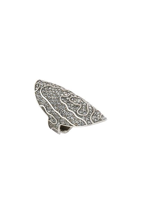 Anel Maxi Strass Animal Print Prata Boho - P